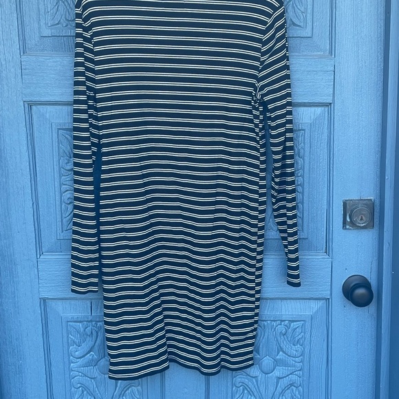 Wild Fable Black and White Striped Long Sleeve Dress - Picture 2 of 5